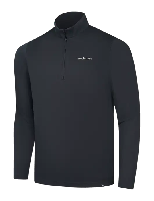 TravisMathew Black Coveside ¼-Zip w/Moon Logo