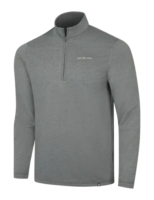TravisMathew Dark Grey Heather Coveside ¼-Zip w/Moon Logo