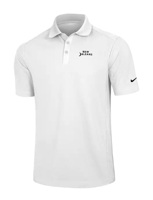 Nike White Dri-FIT Classic Polo w/Moon Logo