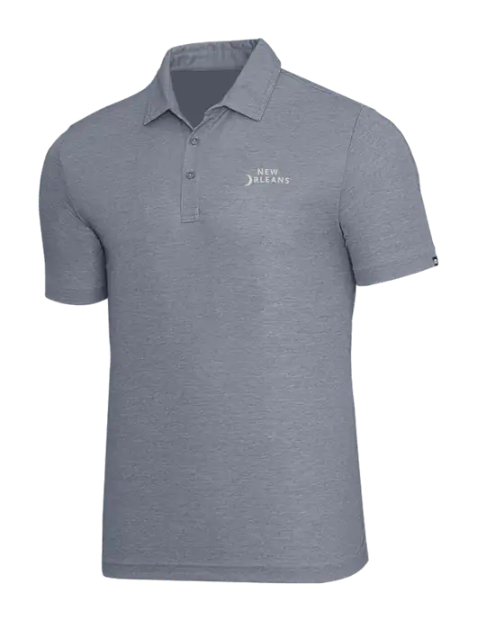 TravisMathew Navy Heather Oceanside Polo w/Moon Logo
