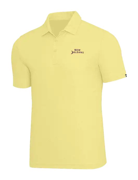 TravisMathew Light Yellow Heather Oceanside Polo w/Moon Logo
