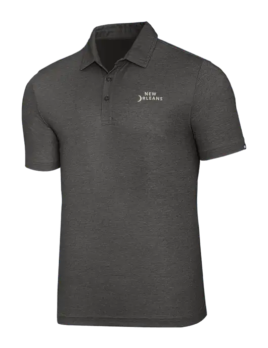 TravisMathew Black Heather Oceanside Polo w/Moon Logo