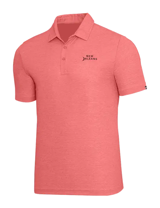 TravisMathew Red Heather Oceanside Polo w/Moon Logo