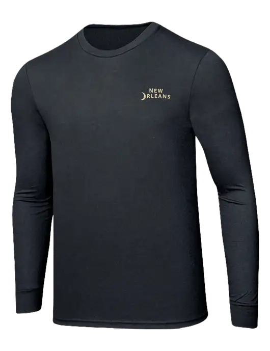 Simply Soft Long Sleeve Black Frost 4.5 oz, Poly/Combed Ring Spun Cotton T-Shirt w/Moon Logo