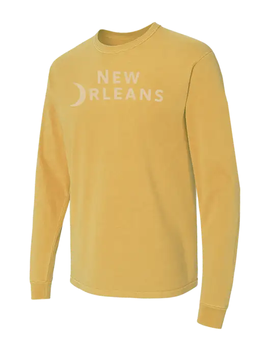 Comfort Colors Garment-Dyed Yellow Gold Heavyweight Long Sleeve T-Shirt w/Moon Logo