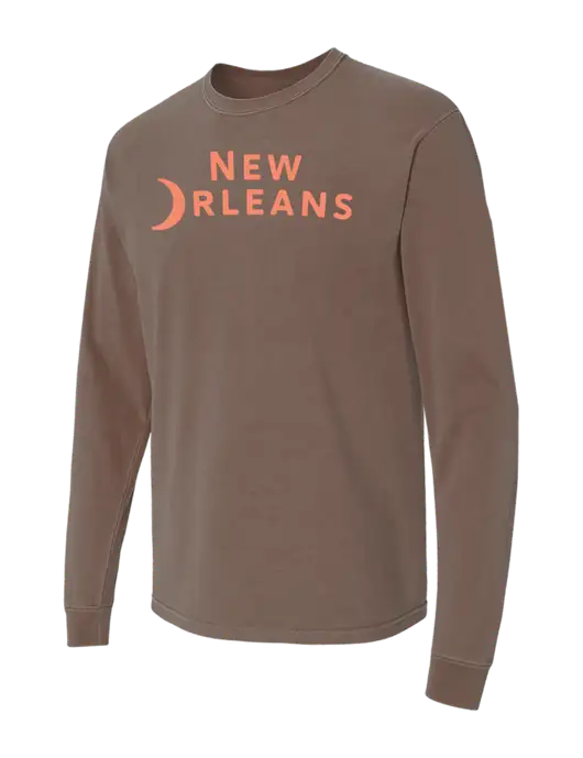 Comfort Colors Garment-Dyed Brown Heavyweight Long Sleeve T-Shirt w/Moon Logo