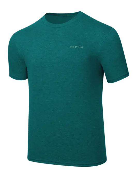Simply Soft Heathered Dark Teal 4.5oz  Poly/Combed Ring Spun Cotton T-Shirt w/Moon Logo