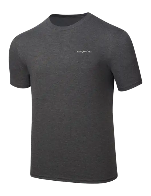 Simply Soft Heathered Charcoal 4.5oz  Poly/Combed Ring Spun Cotton T-Shirt w/Moon Logo