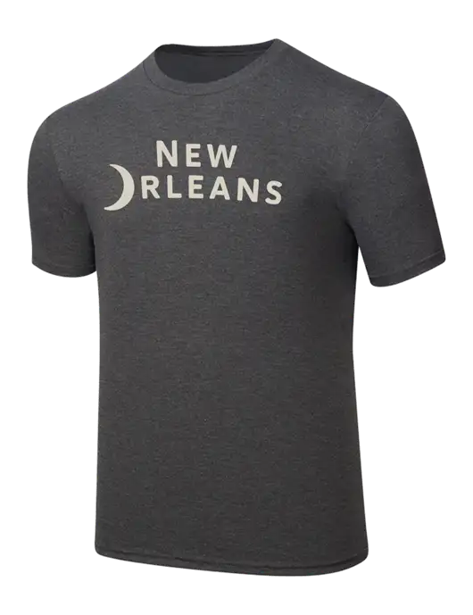 Simply Soft Heathered Charcoal 4.5oz  Poly/Combed Ring Spun Cotton T-Shirt w/Moon Logo