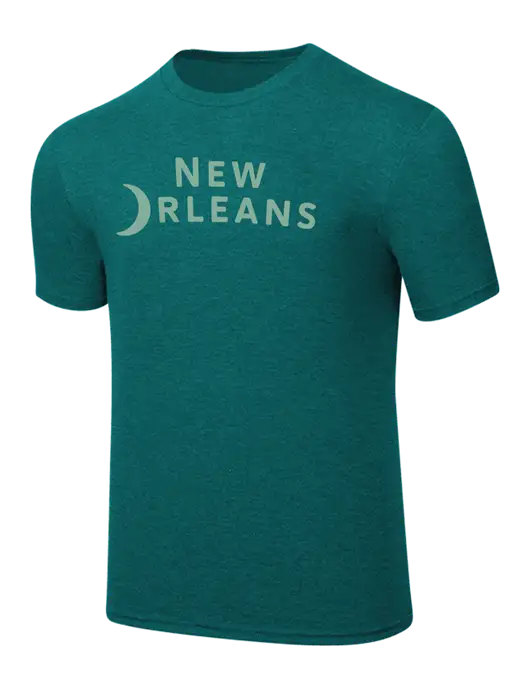 Simply Soft Heathered Dark Teal 4.5oz  Poly/Combed Ring Spun Cotton T-Shirt w/Moon Logo