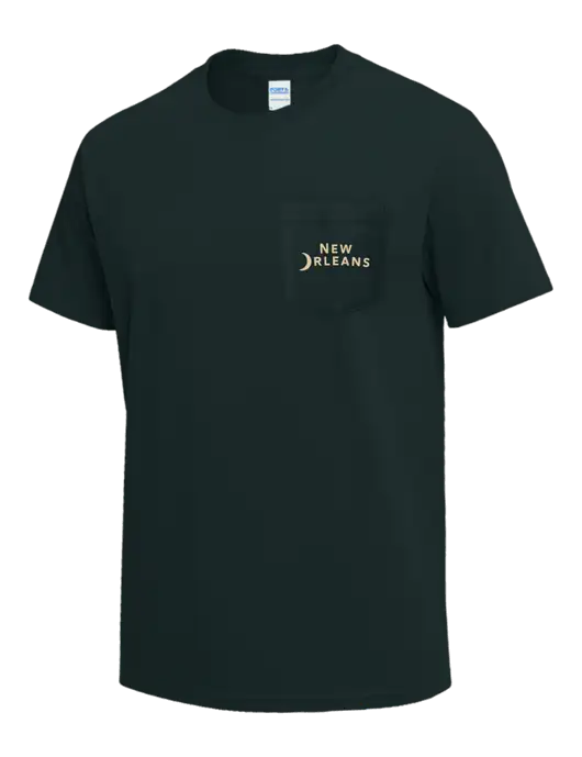 Dark Green Heavyweight 6.1 oz Pocket T-Shirt w/Moon Logo