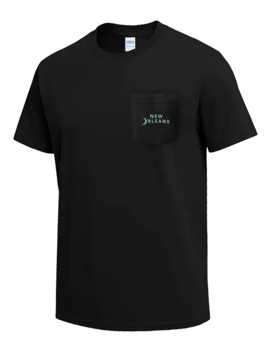Black Heavyweight 6.1 oz Pocket T-Shirt w/Moon Logo