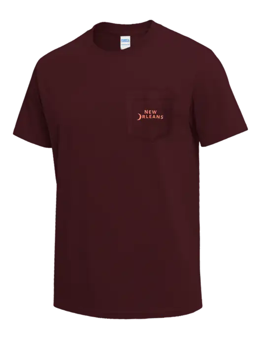 Maroon Heavyweight 6.1 oz Pocket T-Shirt w/Moon Logo