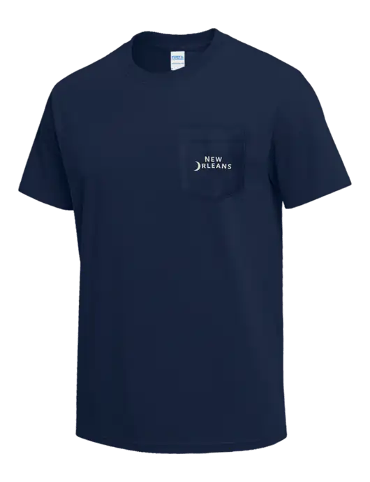 Navy Heavyweight 6.1 oz Pocket T-Shirt w/Moon Logo