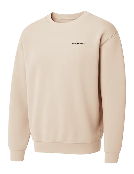 Comfort Colors Garment-Dyed Lightweight Ivory Fleece Crewneck Sweatshirt w/Moon Logo