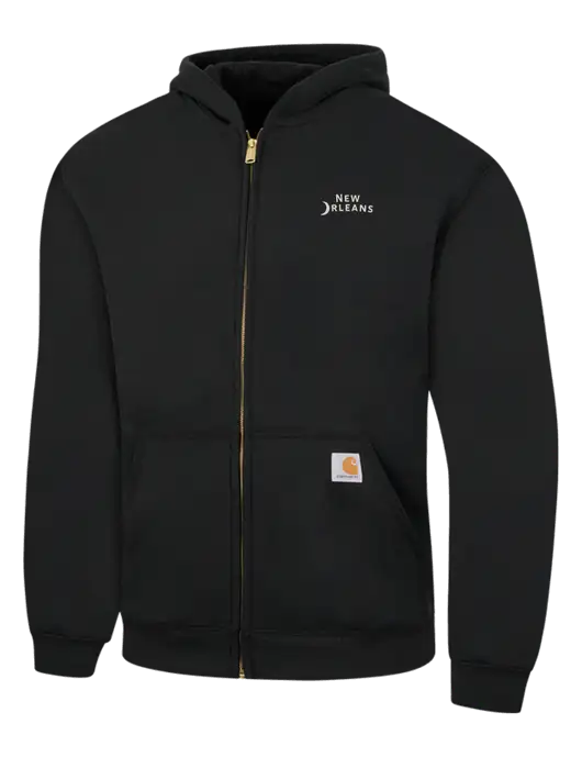 Carhartt Black Midweight Hooded Zip-Front Sweatshirt w/Moon Logo
