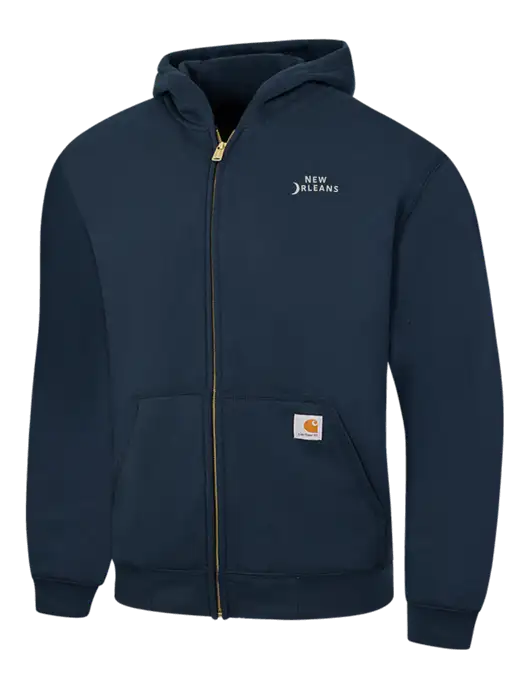 Carhartt Navy Midweight Hooded Zip-Front Sweatshirt w/Moon Logo
