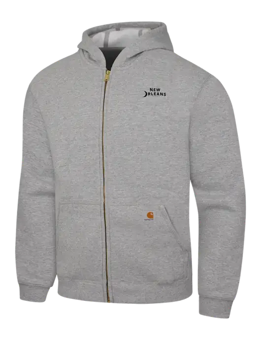 Carhartt Light Grey Heather Midweight Hooded Zip-Front Sweatshirt w/Moon Logo