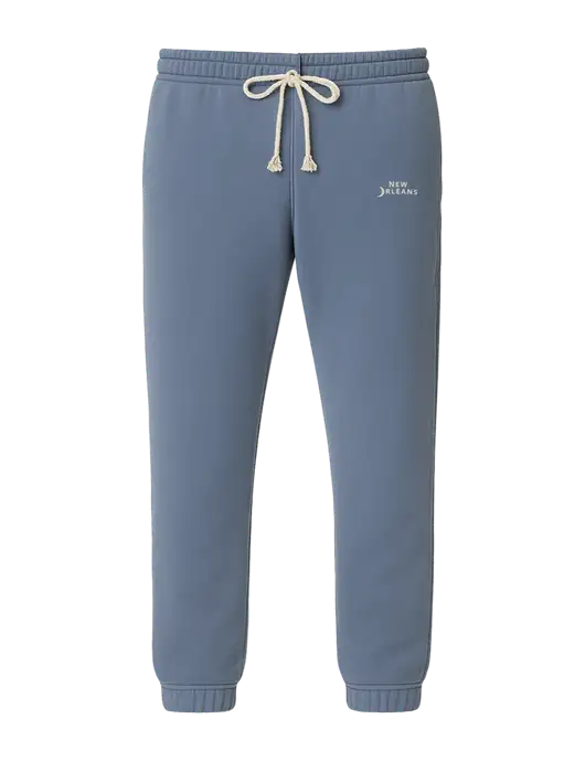 Comfort Colors Garment-Dyed Slate Blue Lightweight Fleece Sweatpants w/Moon Logo