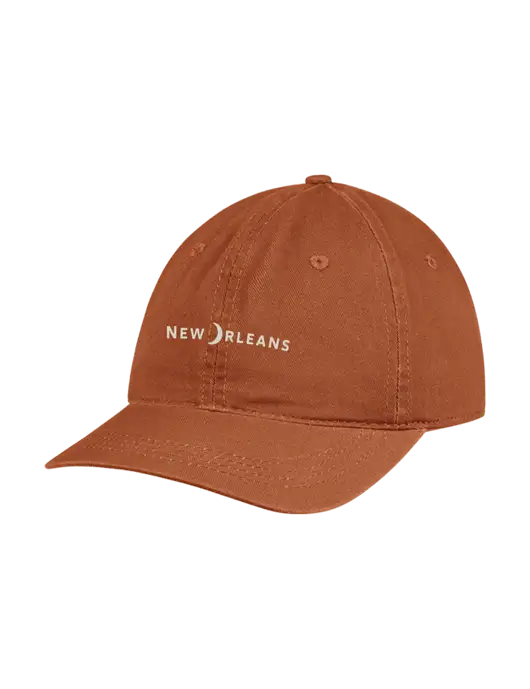 Garment Washed Unstructured Twill Burnt Orange Cap w/Moon Logo