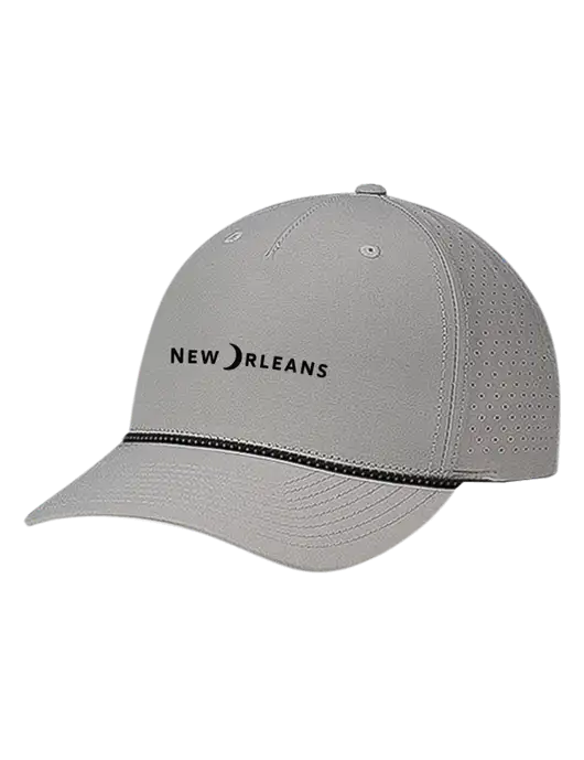 Richardson Laser Perf Performance Light Grey/Black-Grey Rope Cap w/Moon Logo