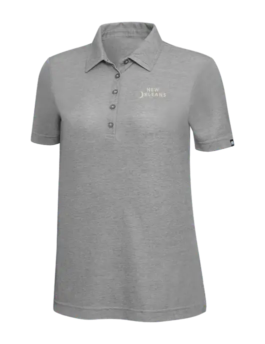 TravisMathew Grey Heather Womens Oceanside Polo w/Moon Logo