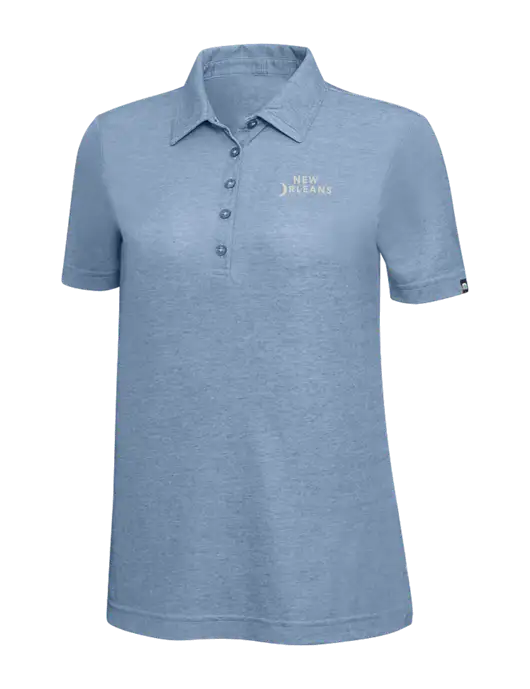 TravisMathew Slate Blue Heather Womens Oceanside Polo w/Moon Logo