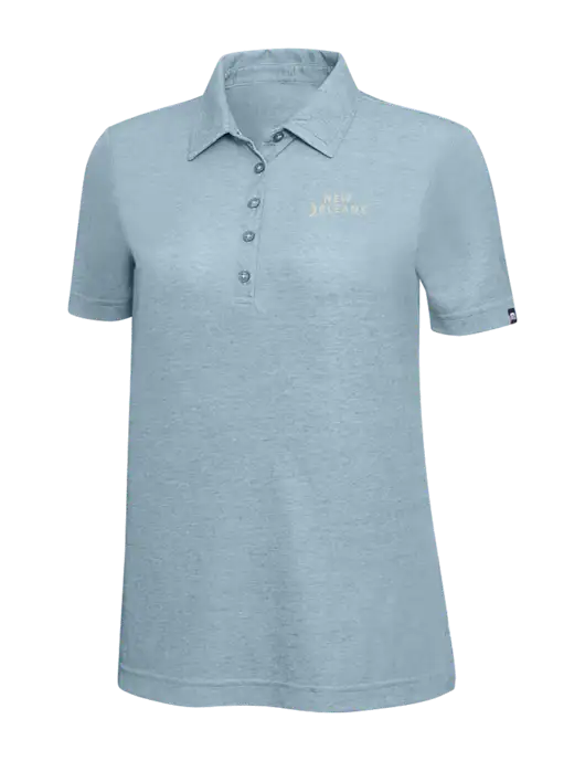 TravisMathew Light Blue Heather Womens  Oceanside Polo w/Moon Logo