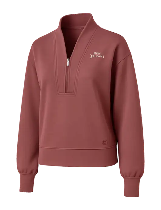 OGIO Womens Soft Maroon Transcend 1/4-Zip w/Moon Logo