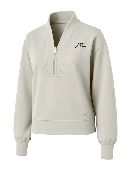 OGIO Womens Ivory Transcend 1/4-Zip w/Moon Logo