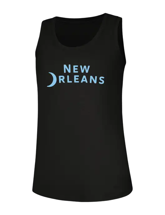 Womens Black Perfect Tri Racerback Tank w/Moon Logo