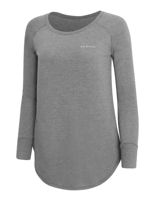 Womens Perfect Wide Collar Tunic Tri-Blend Grey Frost 4.5 oz T-Shirt w/Moon Logo