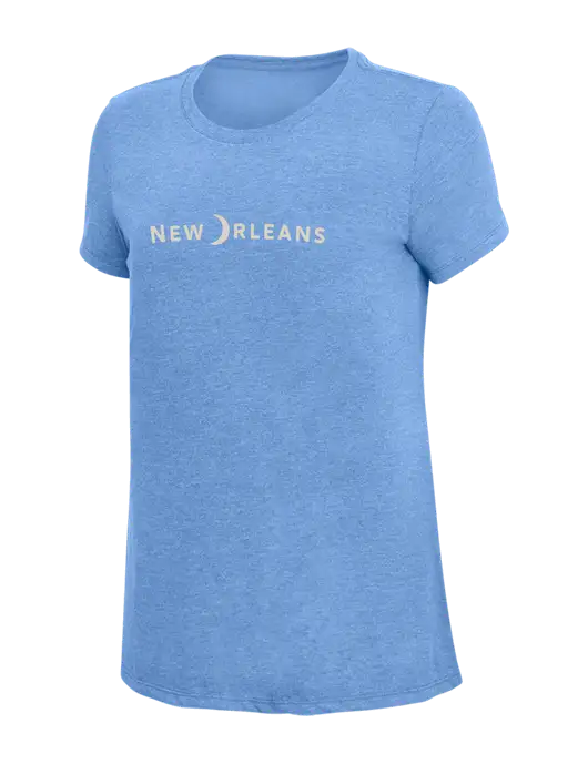 Womens Simply Soft Maritime Frost 4.5oz Poly/Combed Ring Spun Cotton T-Shirt
 w/Moon Logo