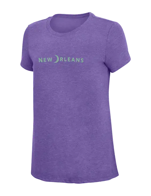 Womens Simply Soft Purple Frost 4.5oz  Poly/Combed Ring Spun Cotton T-Shirt w/Moon Logo