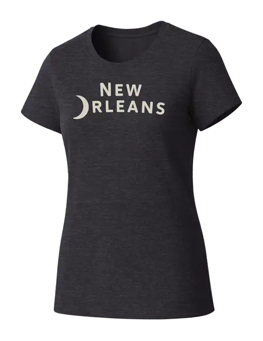 Womens Seriously Soft Heathered Charcoal T-Shirt w/Moon Logo