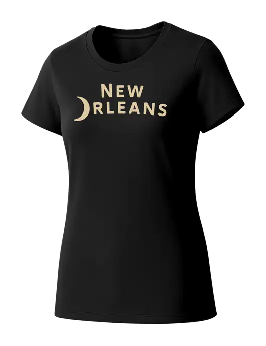 Womens Seriously Soft Black T-Shirt w/Moon Logo