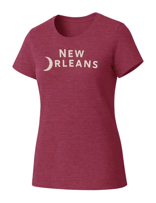 Womens Seriously Soft Heathered Cardinal T-Shirt w/Moon Logo