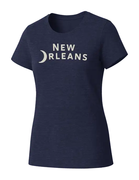 Womens Seriously Soft Heathered Navy T-Shirt w/Moon Logo