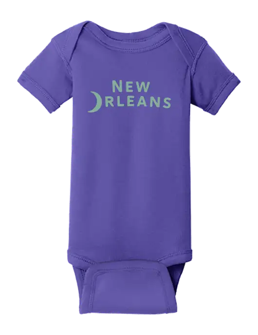 Rabbit Skins Purple Infant Short Sleeve Baby Rib Bodysuit w/Moon Logo
