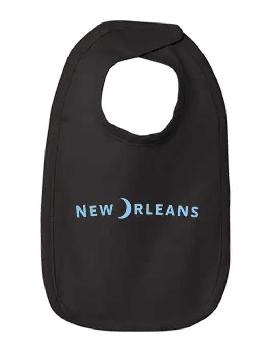 Rabbit Skins Black Infant Premium Jersey Bib w/Moon Logo
