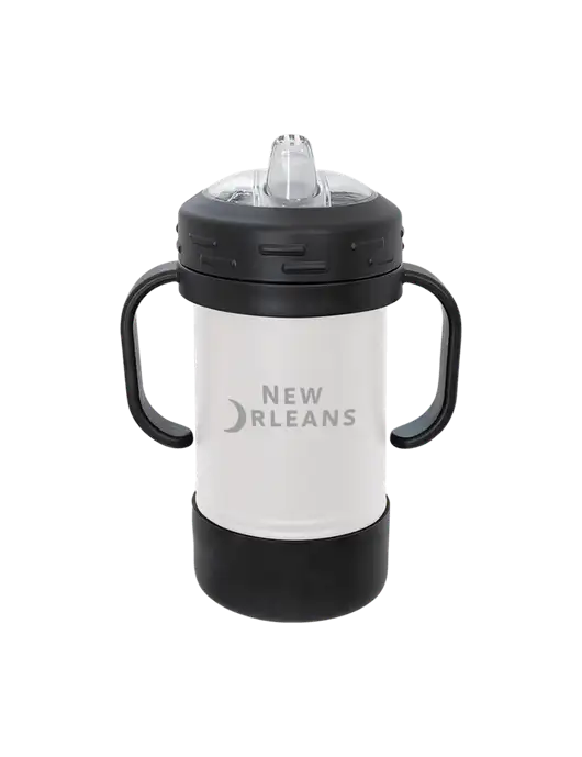 Polar Camel 10 oz Powder Coated White Sippy Cup w/Moon Logo