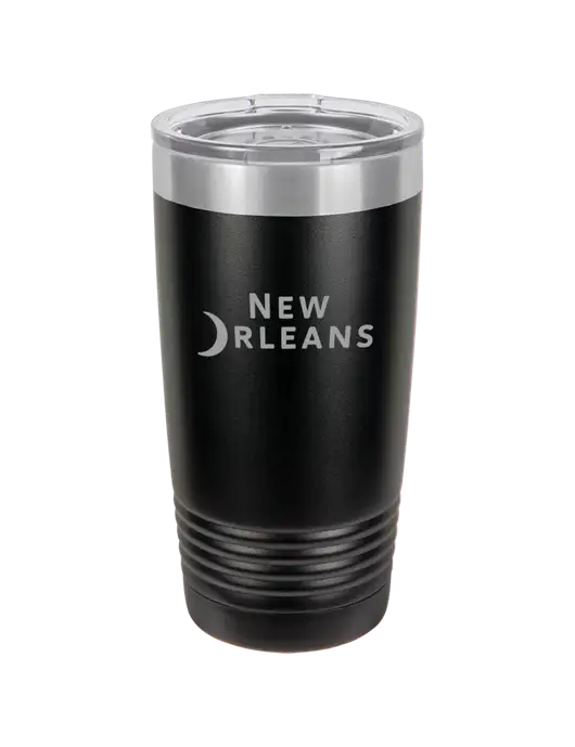 Polar Camel 20 oz Powder Coated Black Vacuum Insulated Tumbler w/Moon Logo