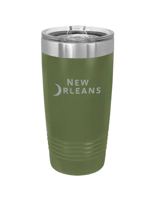 Polar Camel 20 oz Powder Coated Military Green Vacuum Insulated Tumbler w/Moon Logo