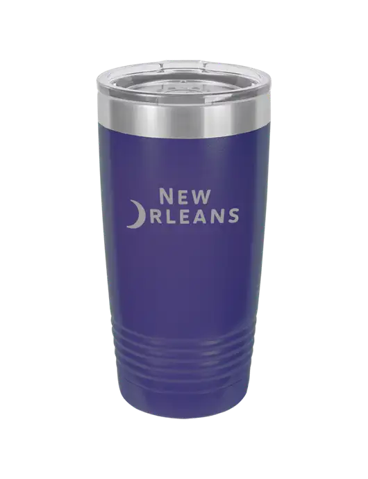 Polar Camel 20 oz Powder Coated Purple Vacuum Insulated Tumbler w/Moon Logo