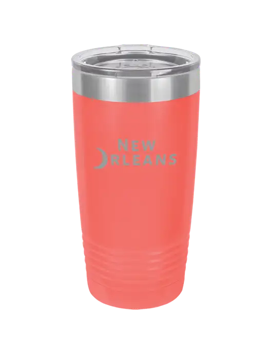 Polar Camel 20 oz Powder Coated Coral Vacuum Insulated Tumbler w/Moon Logo