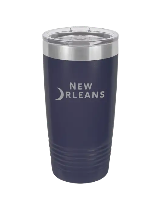 Polar Camel 20 oz Powder Coated Navy Vacuum Insulated Tumbler w/Moon Logo