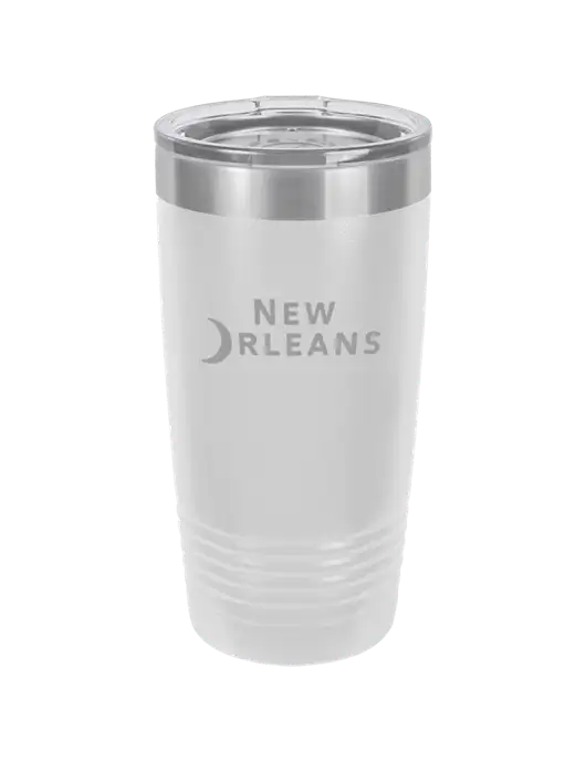 Polar Camel 20 oz Powder Coated White Vacuum Insulated Tumbler  w/Moon Logo