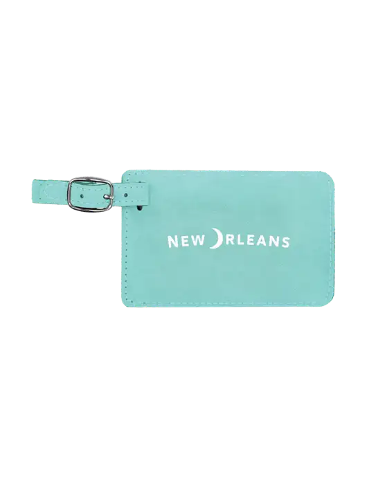Seafoam Leatherette Luggage Tag w/Moon Logo