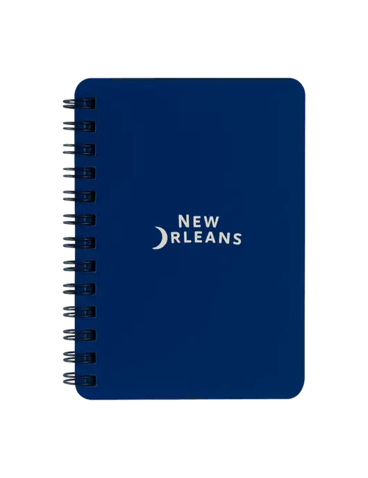 Sturdy Navy Blue Hardcover Notebook, 5.25 x 7 w/Moon Logo