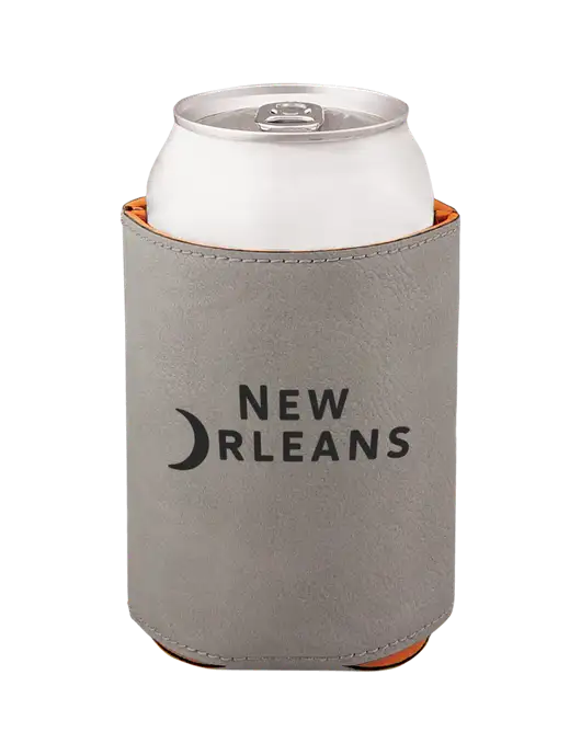 Grey Leatherette Beverage Holder w/Moon Logo